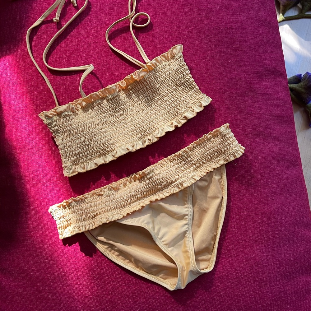 peak & beau | mustard ruched bikini
